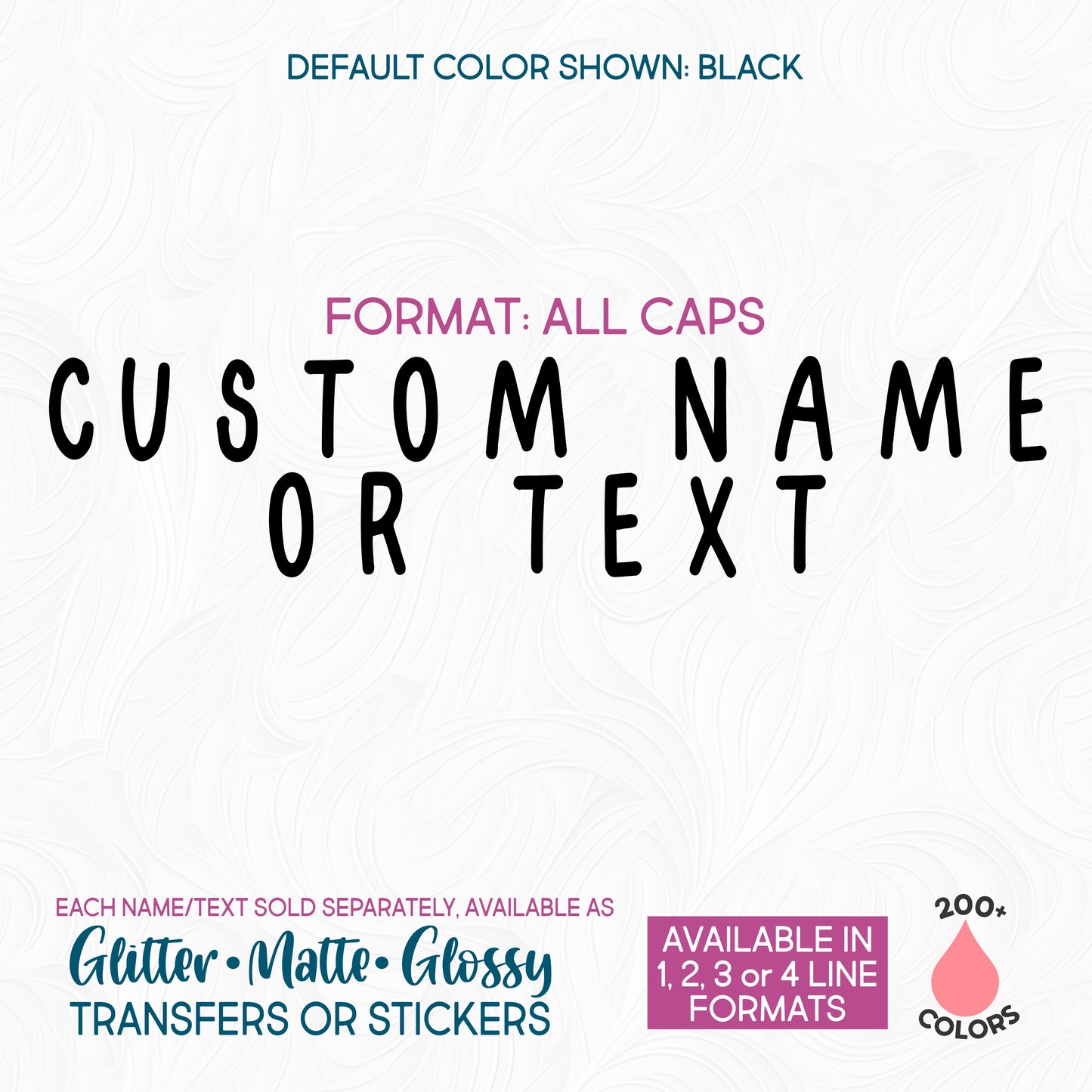 (s97-B31) Block Font Custom Name Text or Single Letter Number Glitter or Vinyl Iron-On Transfer or Sticker