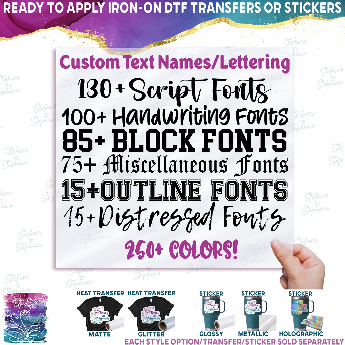 (ct-001) Custom Text Names Lettering Numbers