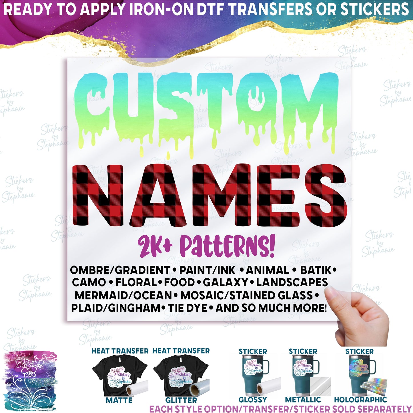 (cf-001-Pattern) Custom Text Names or Numbers in Patterns