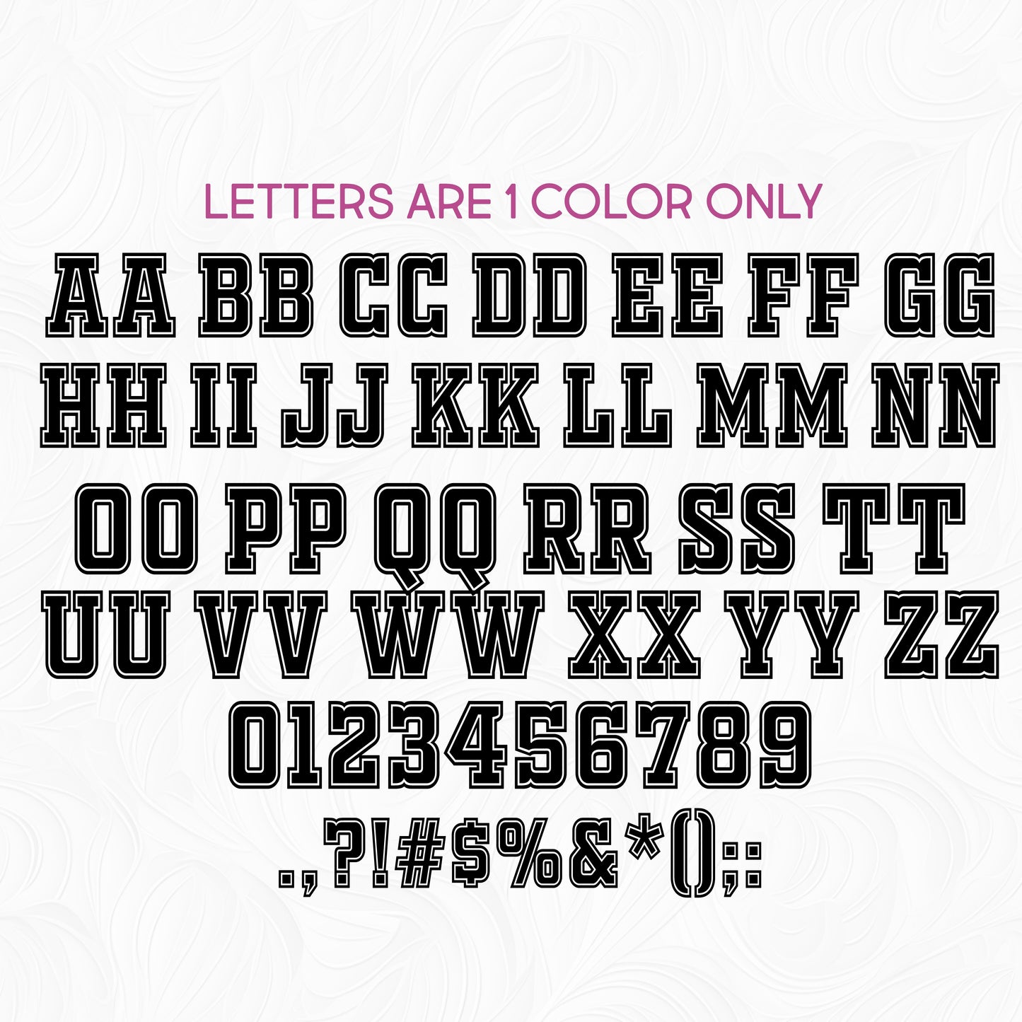 SBS-97-F18 Block Font Custom Lettering Name Text Custom Iron-On Transfer or Sticker