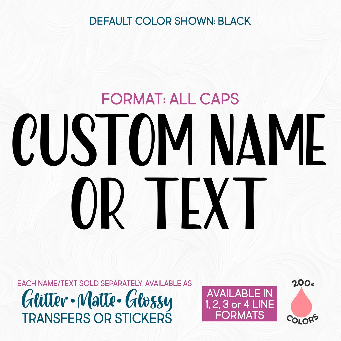 (s97-S39) Block Font Custom Name Text or Single Letter Number Glitter or Vinyl Iron-On Transfer or Sticker