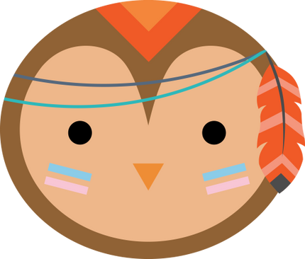(s169-14-2A) Tribal Owl Face