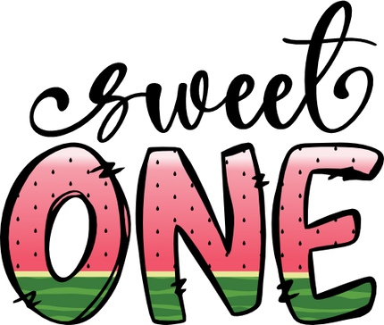 (004-03-B) Sweet One Pink Watermelon Letters