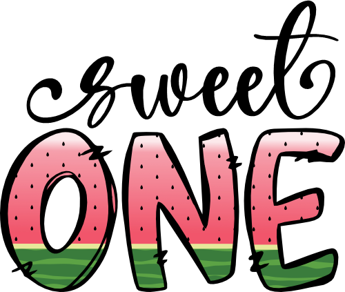 (s004-3A) Sweet One Pink Watermelon Letters