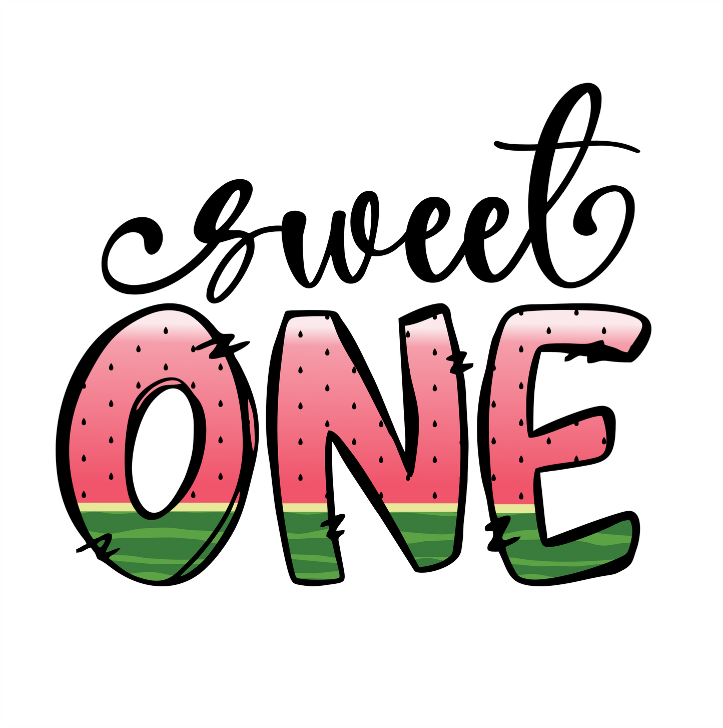 (s004-3A) Sweet One Pink or Red Watermelon Letters