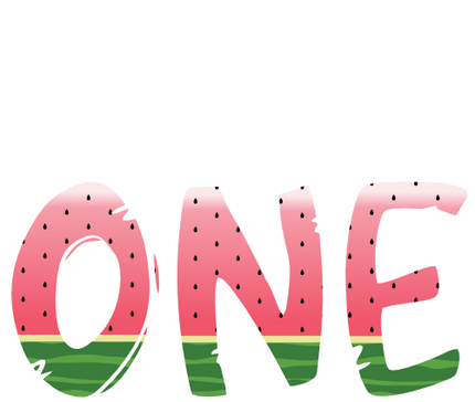 (004-03-B) Sweet One Pink Watermelon Letters