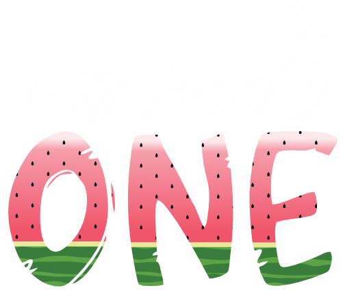 (004-03-B) Sweet One Pink Watermelon Letters