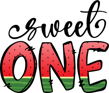 (004-03-A) Sweet One Red Watermelon Letters