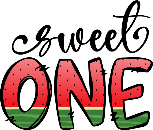 (004-03-A) Sweet One Red Watermelon Letters