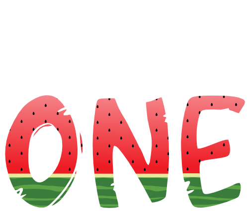 (004-03-A) Sweet One Red Watermelon Letters
