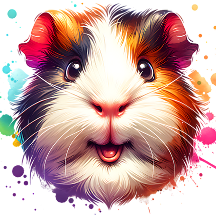 (070-03-3V) Colorful Guinea Pig Iron-On Transfer