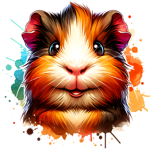 (070-03-3W) Colorful Guinea Pig Iron-On Transfer