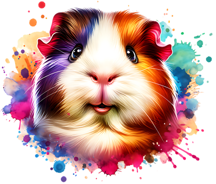 (070-03-3X) Colorful Guinea Pig Iron-On Transfer