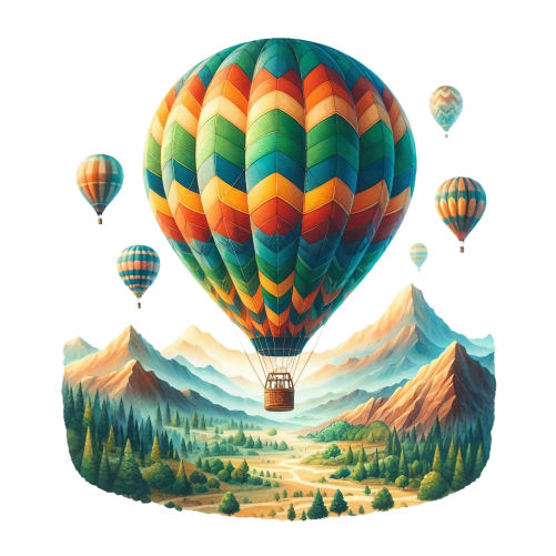 (077-02-1L) Hot Air Balloon Landscape