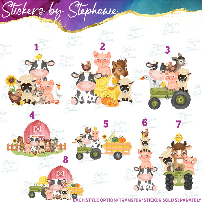 (s1-02-226) Baby Farm Animals Iron-On Transfer