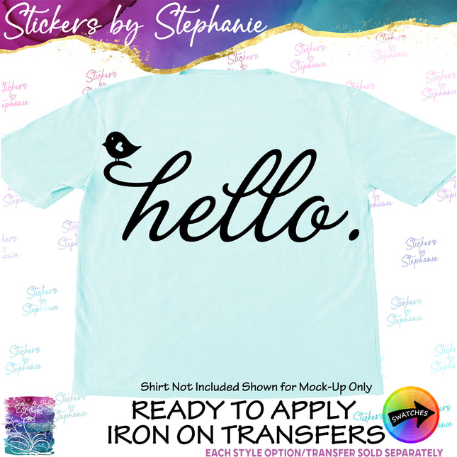 (s03-581) Hello Little Bird Iron-On Transfer