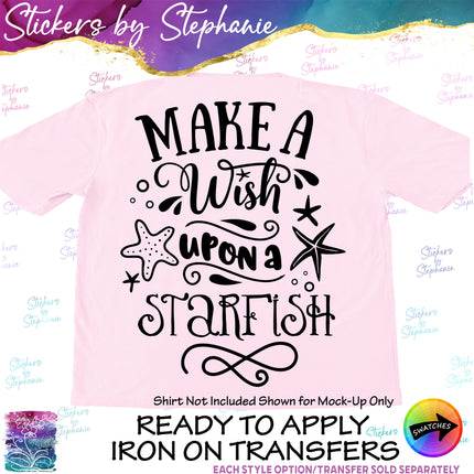 (s1-04-035) Make a Wish upon a Starfish Iron-On Transfer