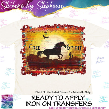 (s1-05-015) Horse Free Spirt Iron-On Transfer