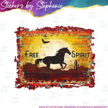 (s1-05-015) Horse Free Spirt Iron-On Transfer