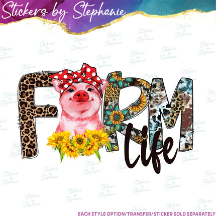 (s1-05-016) Farm Life Pig Iron-On Transfer