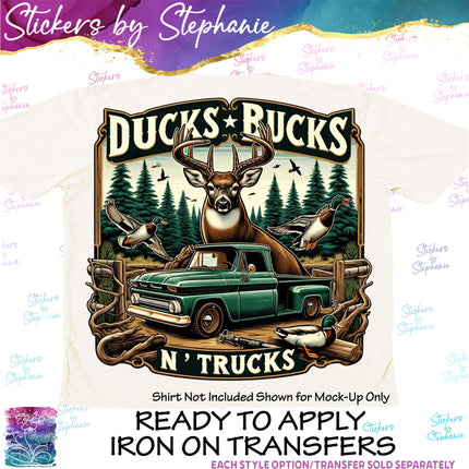 (s1-05-028) Ducks Bucks n Trucks Iron-On Transfer