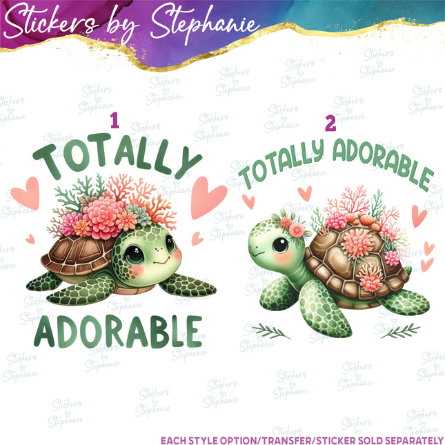 (s1-05-031) Totally Adorable, Turtle  Iron-On Transfer