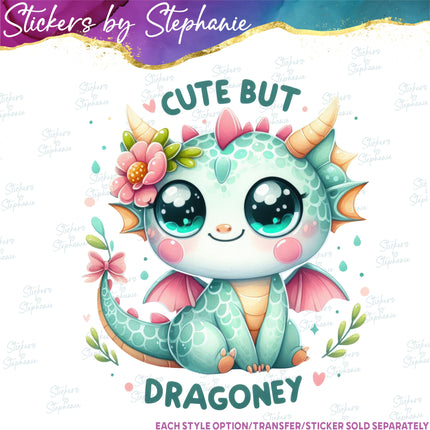 (s1-05-033) Cute But Dragony Dragon Iron-On Transfer