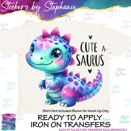 (s1-05-036) Cute-A-Saurus Dinosaur Iron-On Transfer