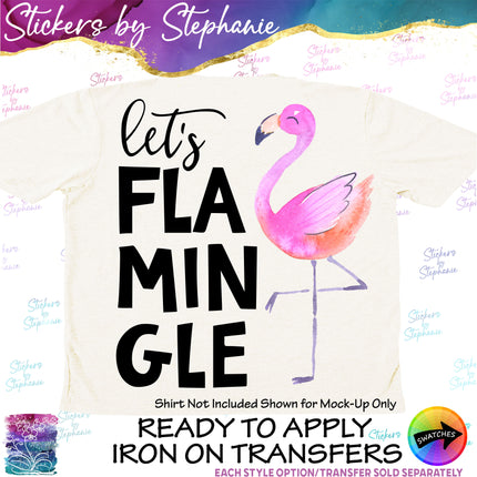 (s1-05-039) Let's Flamingle Flamingo Iron-On Transfer
