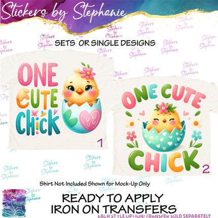 (s1-05-044) One Cute Chick Iron-On Transfer