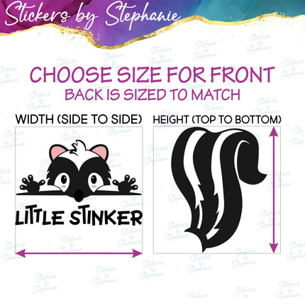 (s1-05-045) Little Stinker Skunk Set Iron-On Transfer