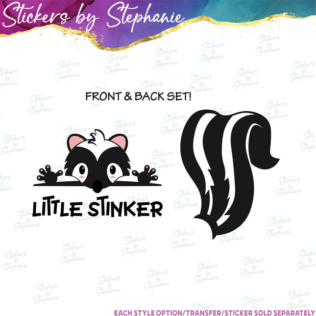 (s1-05-045) Little Stinker Skunk Set Iron-On Transfer