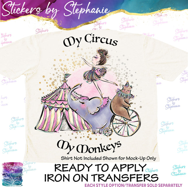 (s1-04-048) My Circus My Monkeys Iron-On Transfer