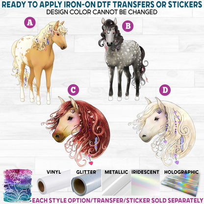 (s100-2) Fancy Horses Appaloosa Printed Heat Transfer or Sticker