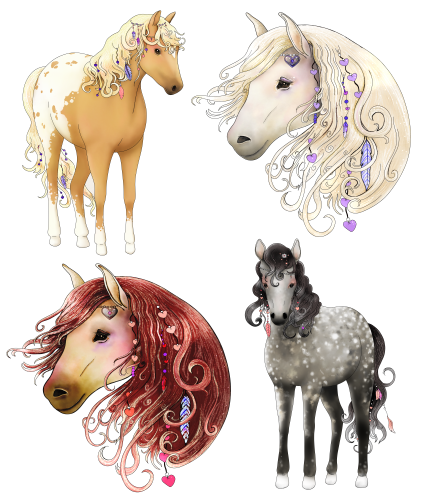 (s100-2-G1) Set of 4 Horses