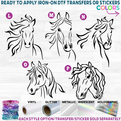 (s100) Horse Horses Printed Heat Transfer or Sticker