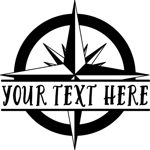 (101-02-B) Compass Nautical Split Name Custom Text