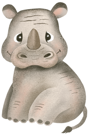 (s102-1-E) Sitting Rhino