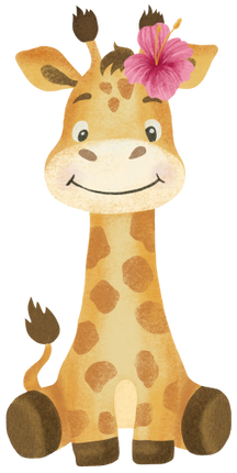 (s102-1-F) Giraffe Pink or Yellow Flower