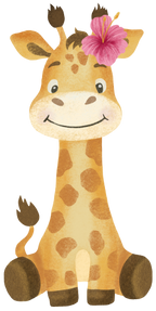 (s102-1-F) Giraffe Pink or Yellow Flower