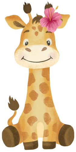 (s102-1-F) Giraffe Pink or Yellow Flower