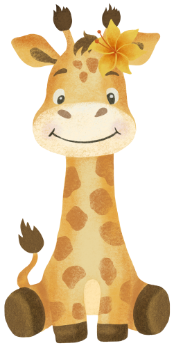 (s102-1-F) Giraffe Pink or Yellow Flower