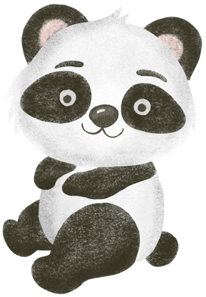 (s102-1-H) Sitting Baby Panda