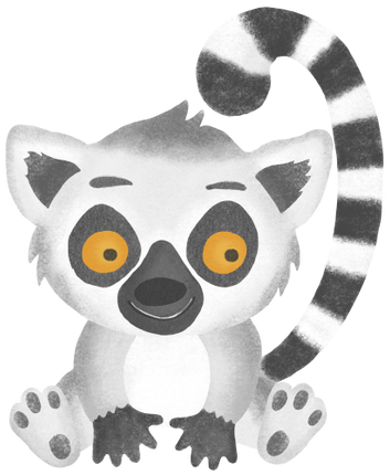 (s102-1-I) Baby Ring Tail Lemur Sitting