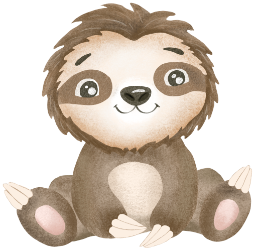 (s102-1-K) Sitting Baby Sloth