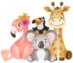 (s102-4-D) Safari Animals Group