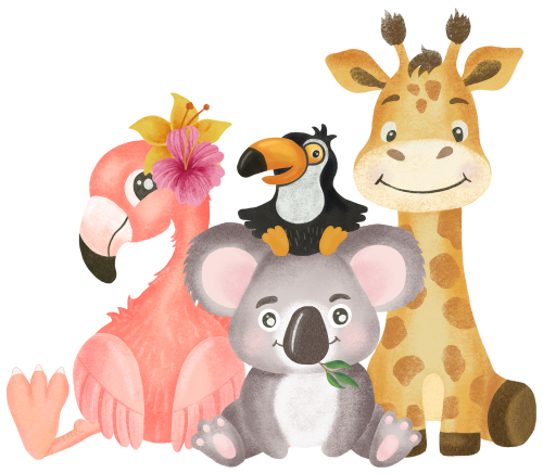 (s102-4-D) Safari Animals Group
