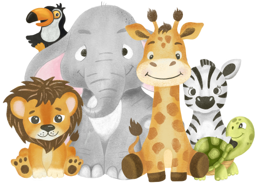 (s102-4-E) Safari Animals Group