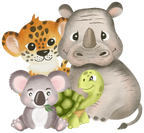 (s102-4-F) Safari Animals Group