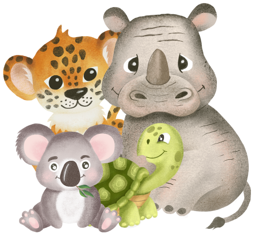 (s102-4-F) Safari Animals Group